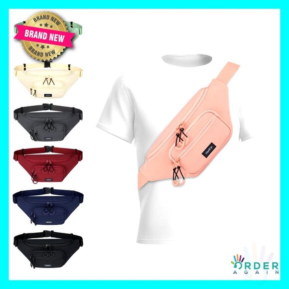 Handbags - Large Travel Fanny Pack Lightweight Crossbody Waist Bag Water Resistant